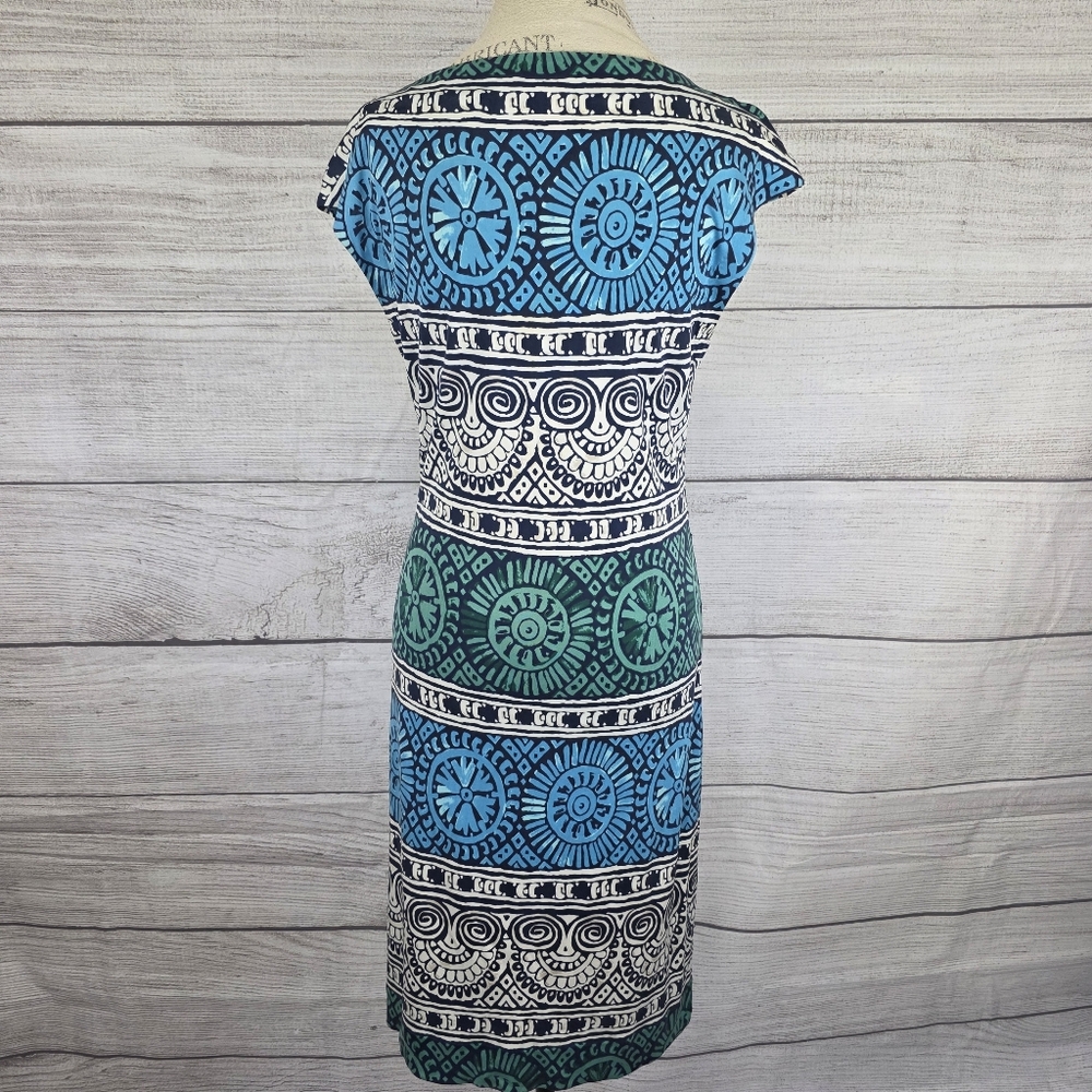 Tory Burch Silk Medallion Print Cap Sleeve Midi Dress - Picture 5 of 9